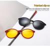 Clip-on Glasses Set: Includes 5 Polarized Lenses, Compatible with Myopia TR90 Retro Magnetic Sunglasses