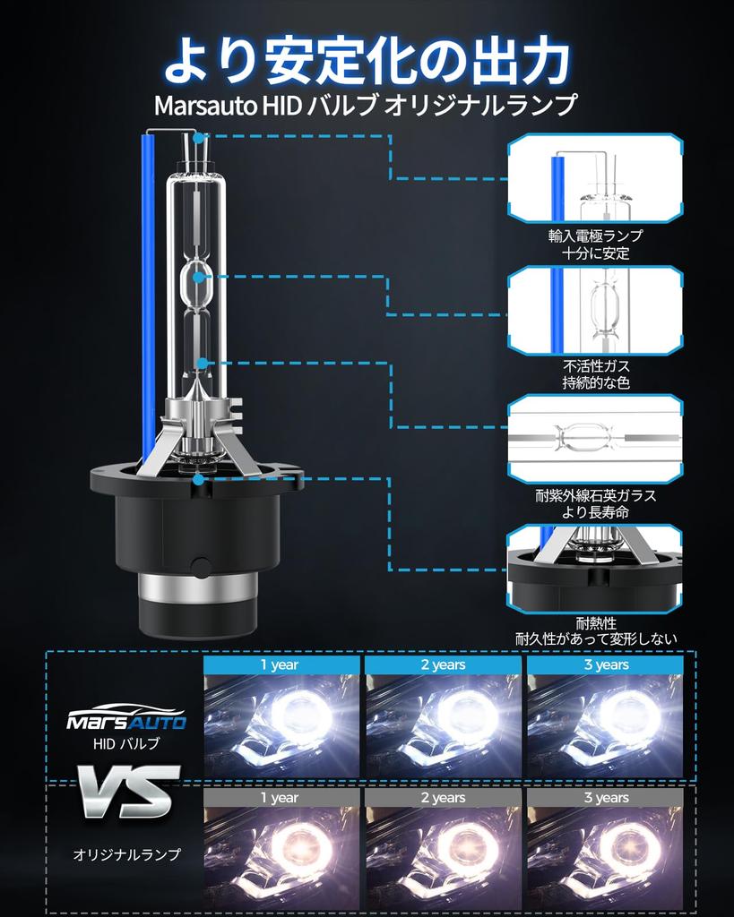 Marsauto D4S HID Bulb, 8000K Headlight, Genuine Replacement Bulb, 35 W, For Cars, HID