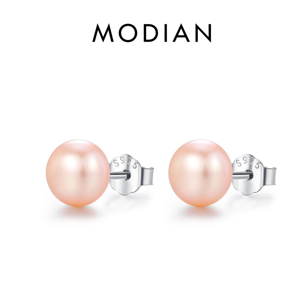 Natural Freshwater Pearls Stud Earrings 925 Sterling Silver Classic Elegant Earrings For Women Female Fine Jewelry