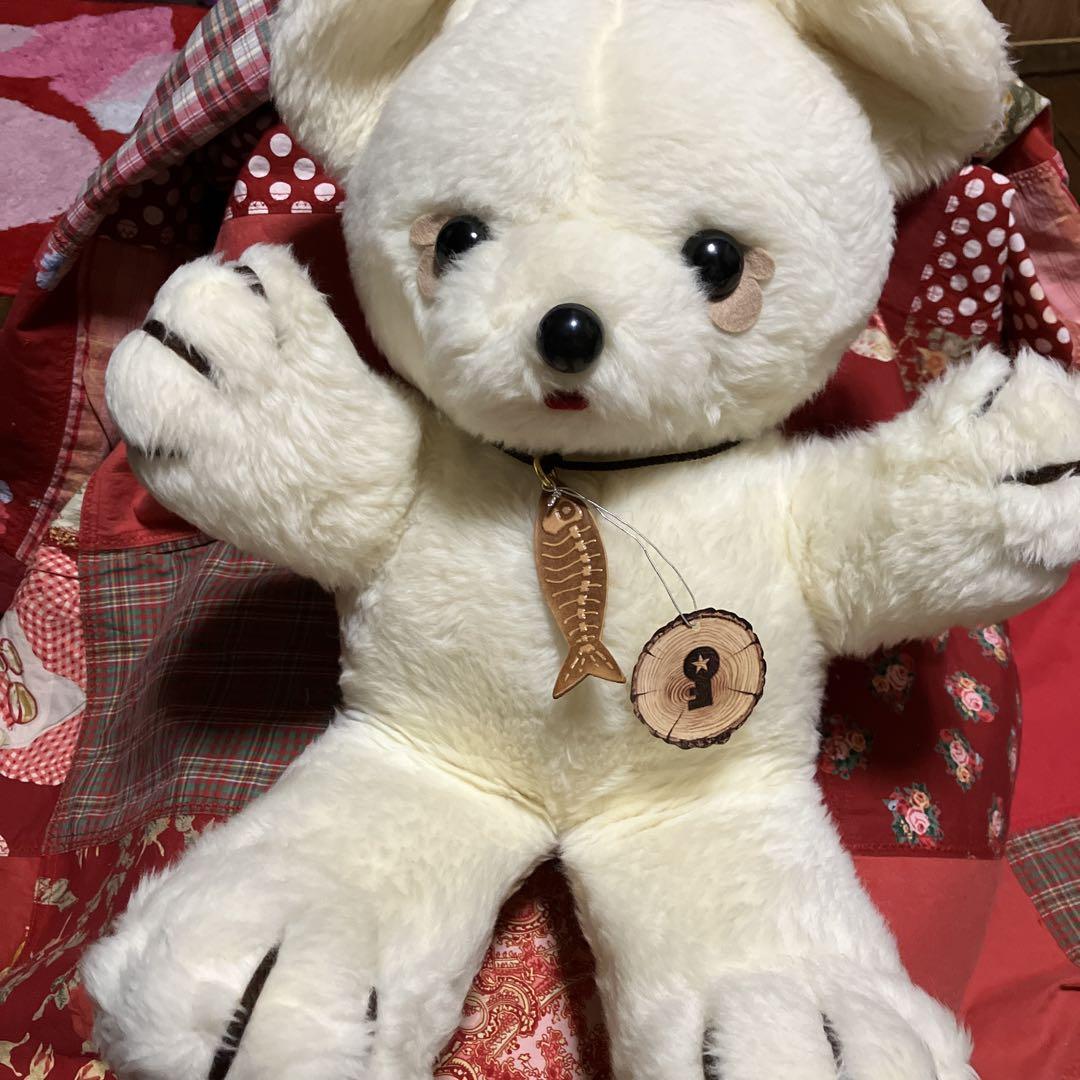 

[USED] Showa retro plush toy bear teddy bear polar bear large plush vintage