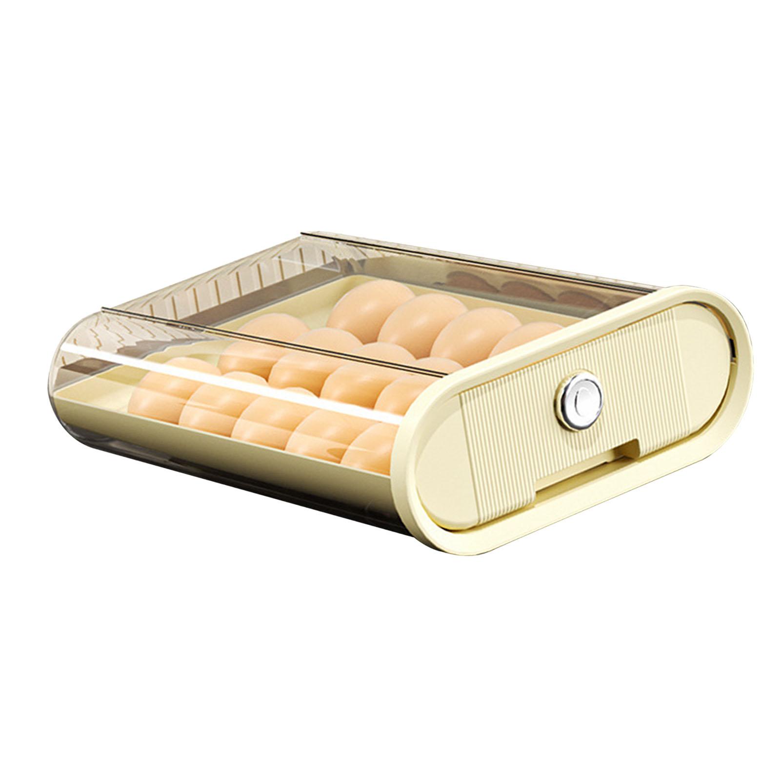 Контейнер для яиц Выдвижной тип Пластиковый лоток для яиц Коробка для хранения Для холодильника Кухня Дом Cream White 1550₽