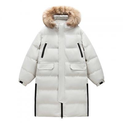 Unisex Zimní Bavlněný Kabát S Kapucí Silný Teplý Volný Středně Dlouhý Parka Muži Ženy