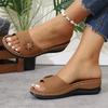Fashion Women's Sandals New Wedges Slippers Women 2025 Summer Flower Decor Thick Sole Sandals Woman Plus Size 36-43 Platform Beach Shoes