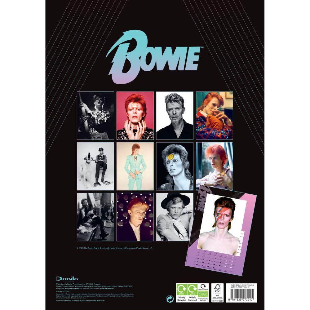 David Bowie 2026 A3 Wall Calendar