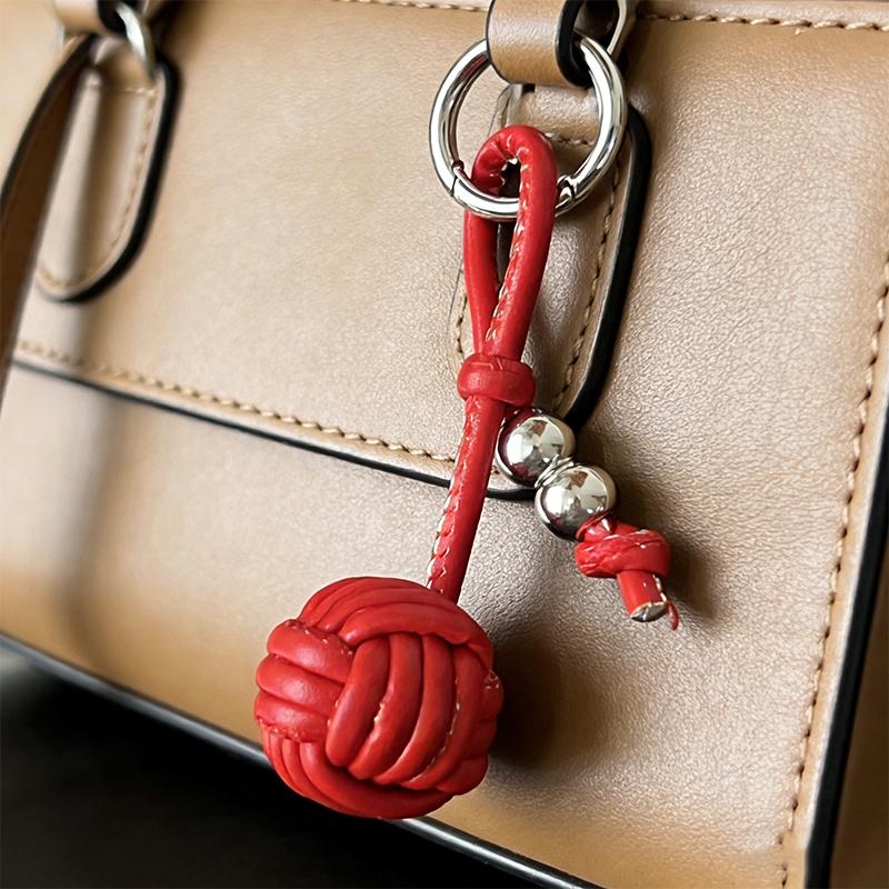 Yogodlns Woven Ball Mini Backpack Hanging Handbag Pendant Bag Pendant Bags Accessories