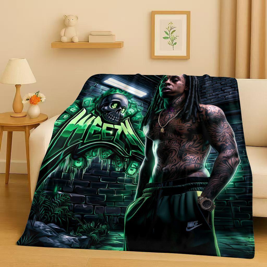 2026 New Top Hip Hop Rapper Star Cartoon Art Flannel Blanket,Ultra Soft Warm Plush Throw for Home Bedroom Bed Sofa Cover Office