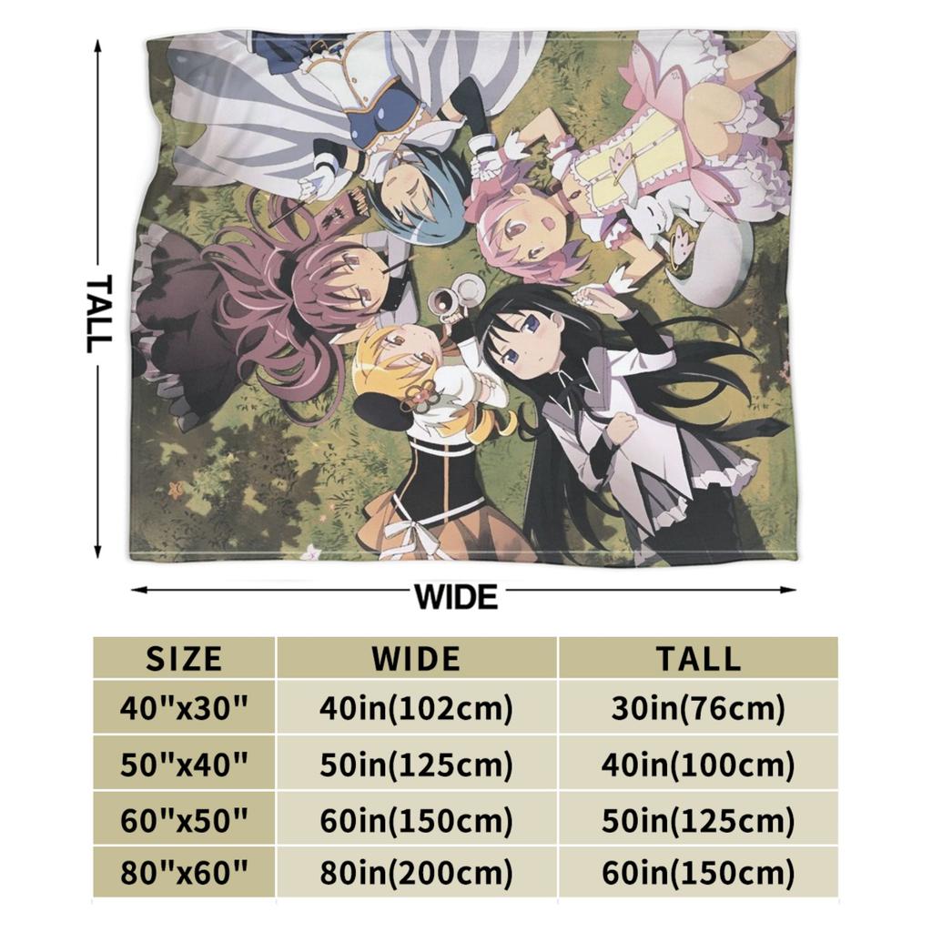 Puella Magi Madoka Magica Anime Blanket Multi-size Warm Cozy Fluffy  Throw Blankets for Couch Sofa and Bed