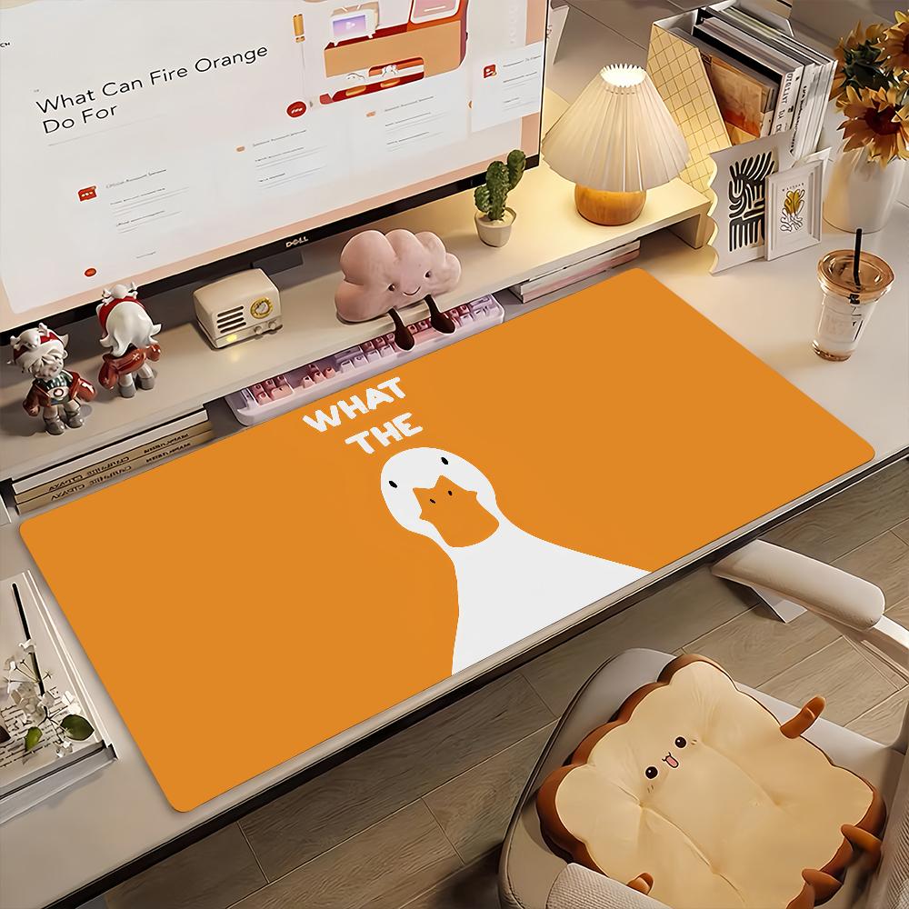 Cartoon What the Duck Mouse Pad Non-slip Rubber Gamer Balance Computer Mat Decoracion Deskmat Laptop Office Large