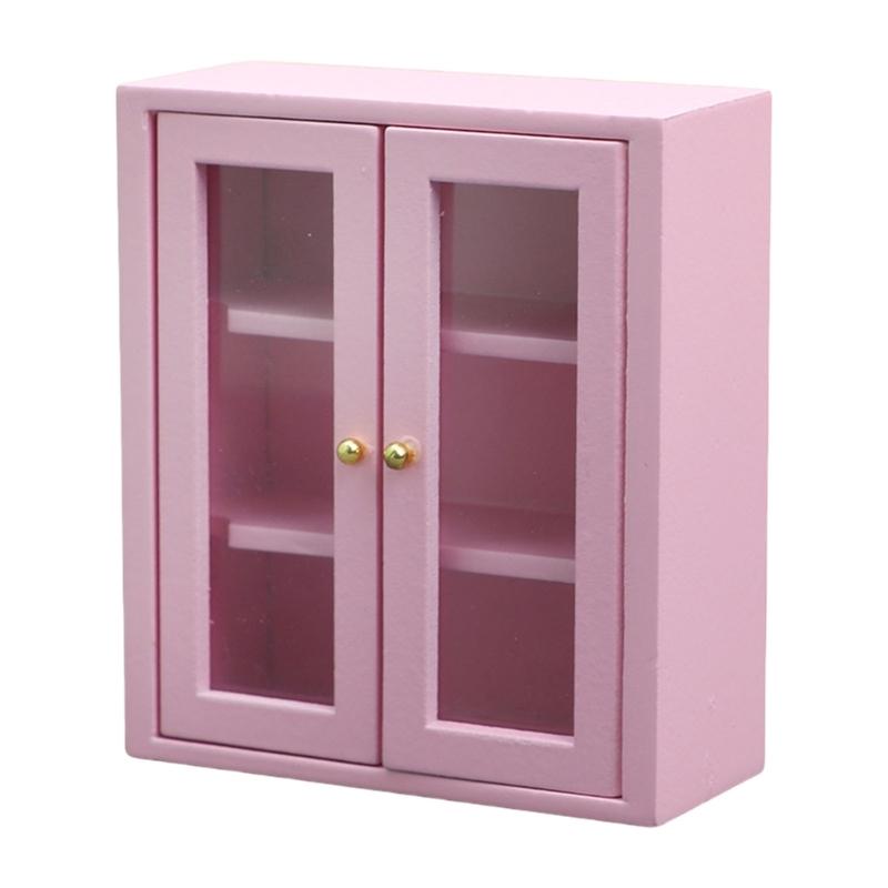 Doll House Model Realistic Dollhouses Cabinet Realistic Play Display Shelf Zakka 1:12 Model Display Shelf Toy