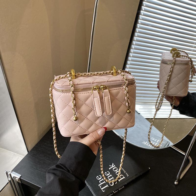 New Xiaoxiangfeng diamond grid trendy chain box bag mini portable small square bag fashionable versatile single shoulder messenger bag women