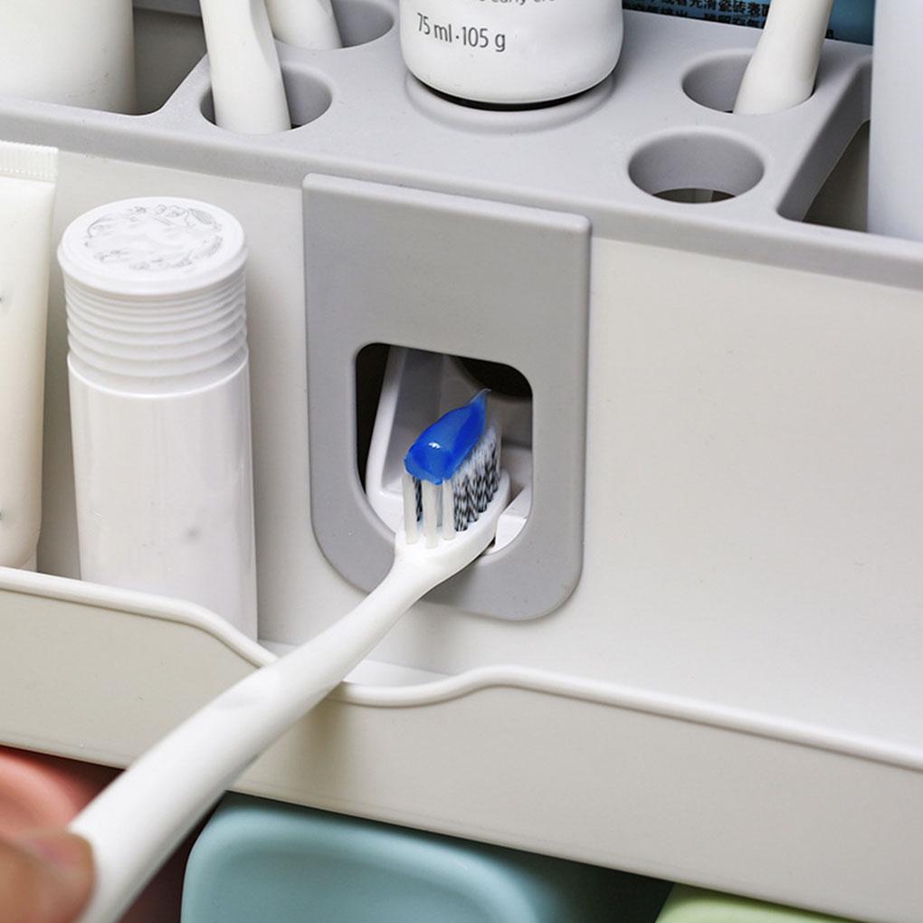 4 in 1 Toothbrush Holder Set Automatic Toothpaste Dispenser Toothbrush Facial Holder Set Wall Mount Stand
