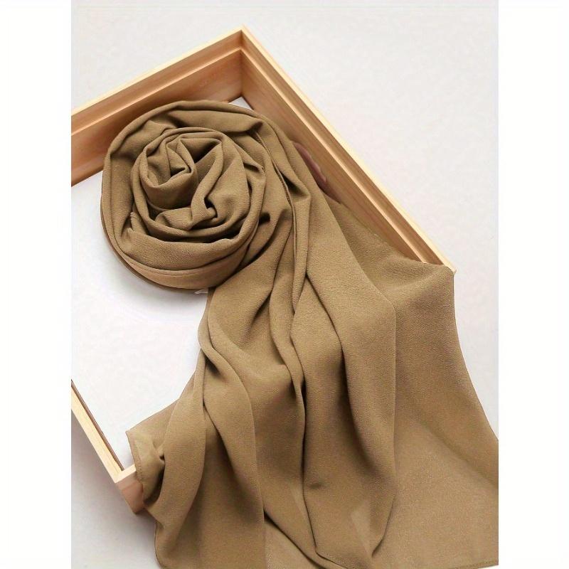 1pc Casual Versatile Solid Color Chiffon Scarf