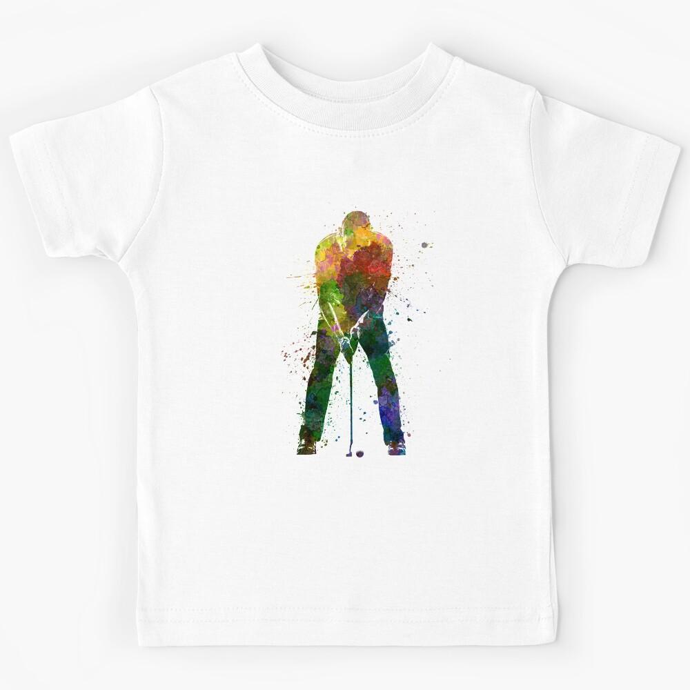 man golfer putting silhouette Kids T-Shirt 140