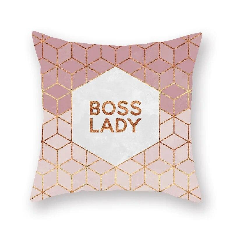 Nordic Simple Pink Geometric Printing Pattern Cushion Cover Home Living Room Sofa Decorative Pillow Pillow Cover 45*45cm