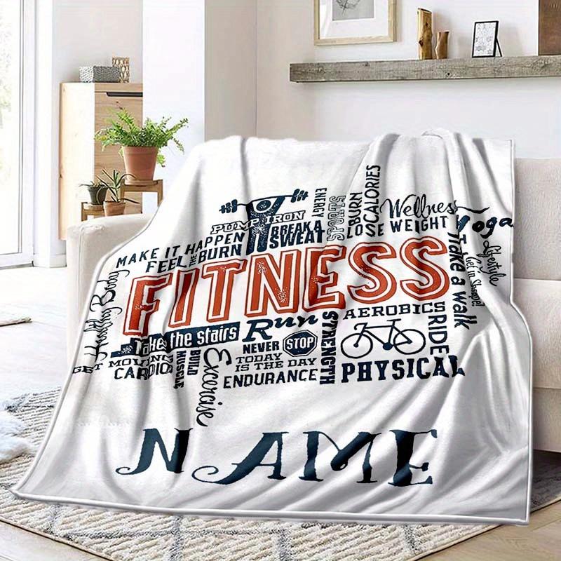 Love Fitness Customize Your Name Blanket Warm Comfortable Soft Blanket For Chair Office Sofa Bed Sofa Office Camping Suitable For Gifting Relatives