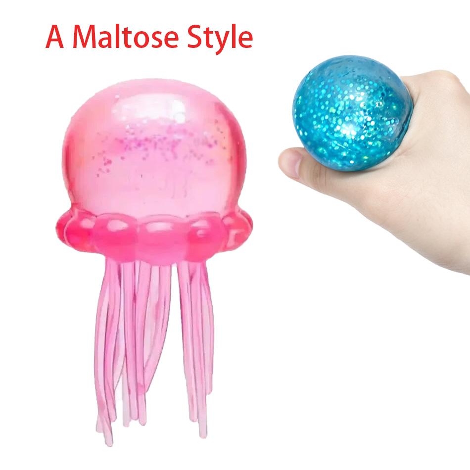 Jellyfish & Cube Squishy Toy Soft Squeeze Fidget Toy Anxiety Relief Premium In Stock for Adults Kids