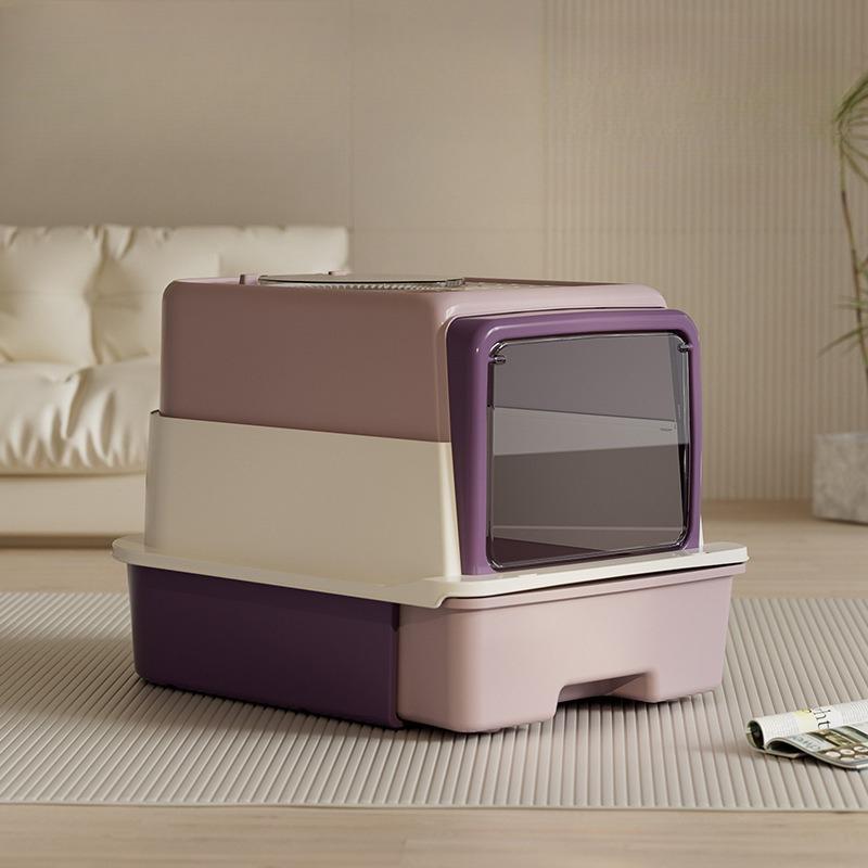 Extra Large Cat Litter Box, Cat Toilet, Splash Proof Drawer Style Pet Toilet Indoor or Outdoor