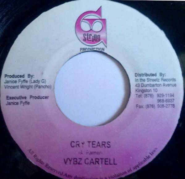 

7inch Record VYBZ KARTEL - Cry Tears NONE G-String Produc Jamaica Reggae, Ska & Dub Used