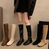 French Niche Long Boots Women's Shoes 2025 New Autumn and Winter Solid Color Thin But Knee High Knight Boots