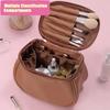 1 Pc Empty Women Fashion PU Leather Zipper Makeup Bag Portable Travel Waterproof Bathroom Storage Pouch