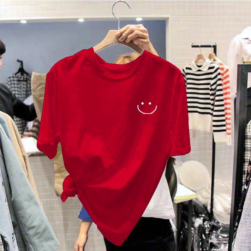 Cotton Unisex T Shirt for Women Korean Fashion Loose Teen Oversized Plus Size Tops on Sale Printed Graphic OS