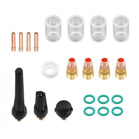 22Pcs TIG Welding Accessories Stubby Gas Lens #10 Glass Cup Kit For WP-17/18/26