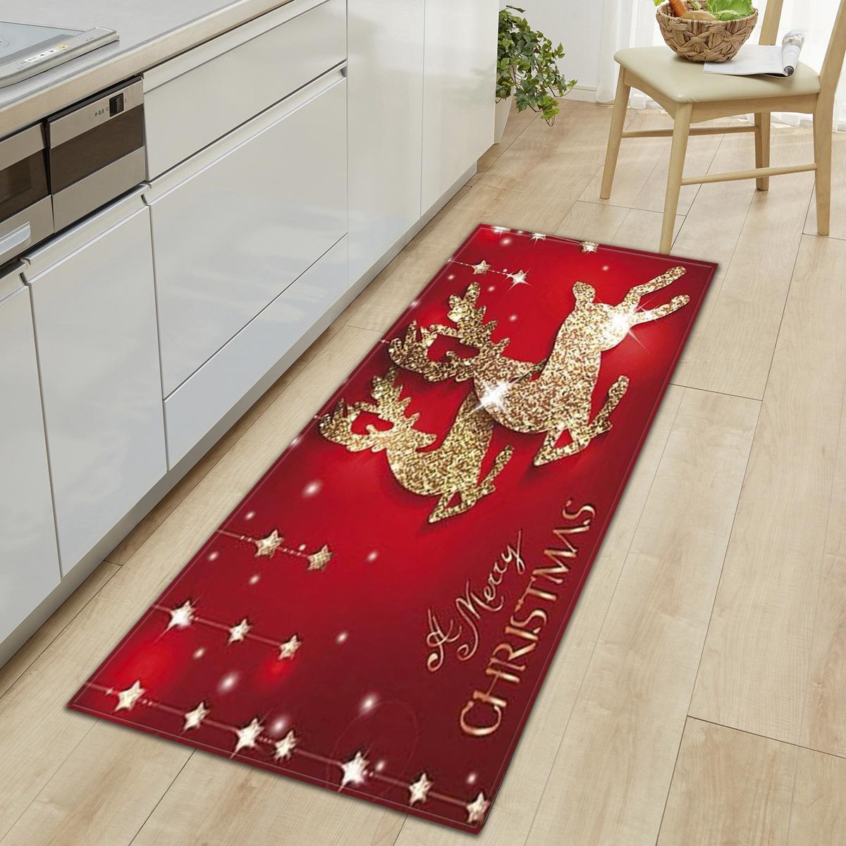 

Christmas Bathroom Non-Slip Doormat Kitchen Absorbent Strip Bedroom Floor Mat Floating Mattress Living Room Carpet 50*80cm