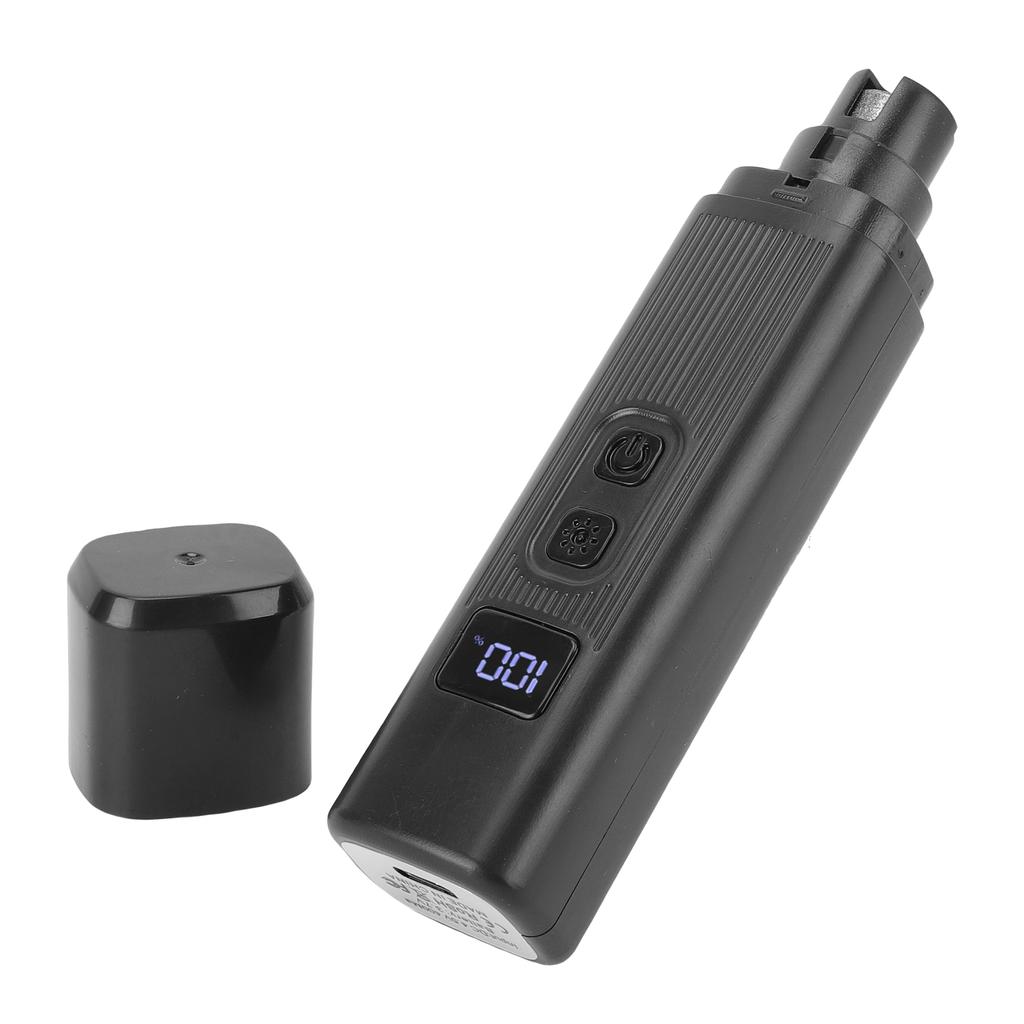 Hunde Nagelfräser Multifunktional Eingebautes LED-Licht Geräuscharm Wiederaufladbar Haustier Nagelknipser für Zuhause Schwarz