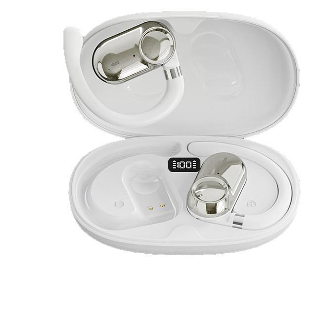 Open-Ear Bluetooth 5.4 Earphones: Non-In-Ear, Digital Display, Long Battery, High-Quality Sound, Ideal for Sports & Gaming