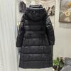 New autumn and winter long down jackets for women over the knee, hooded waist and thin, high-end warm jacket