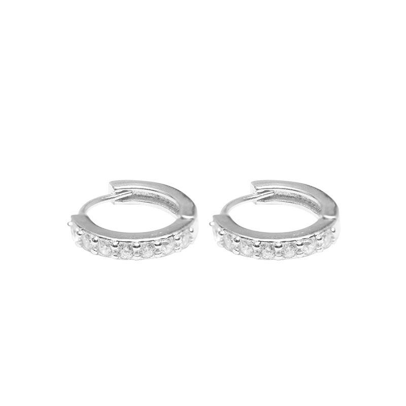 « Boucles d'oreilles créoles élégantes en or et diamants avec argent S925 »