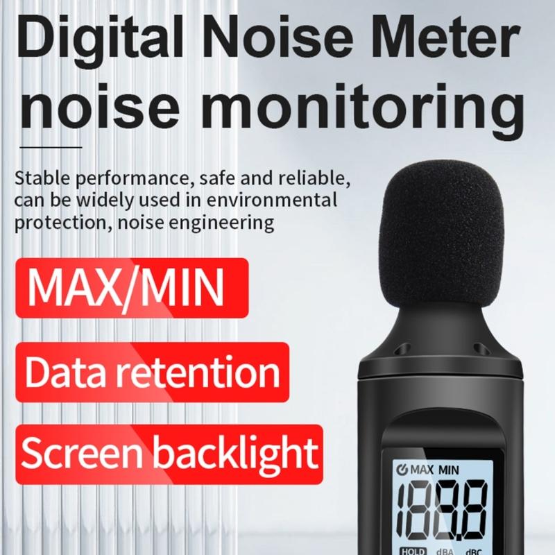 Multifunction Sound Leveling Meter Sensitive Decibel Meter Noise Meter for Recording & Analyzing Noise in Various Setting