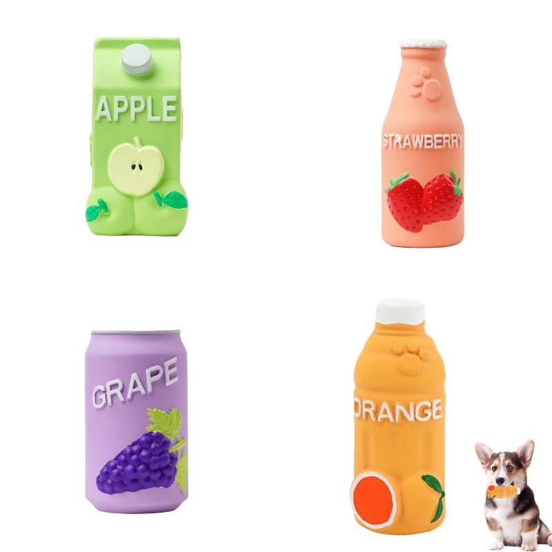 Durable And Fun Latex Pet Toy With Squeaky Drink Bottle Design