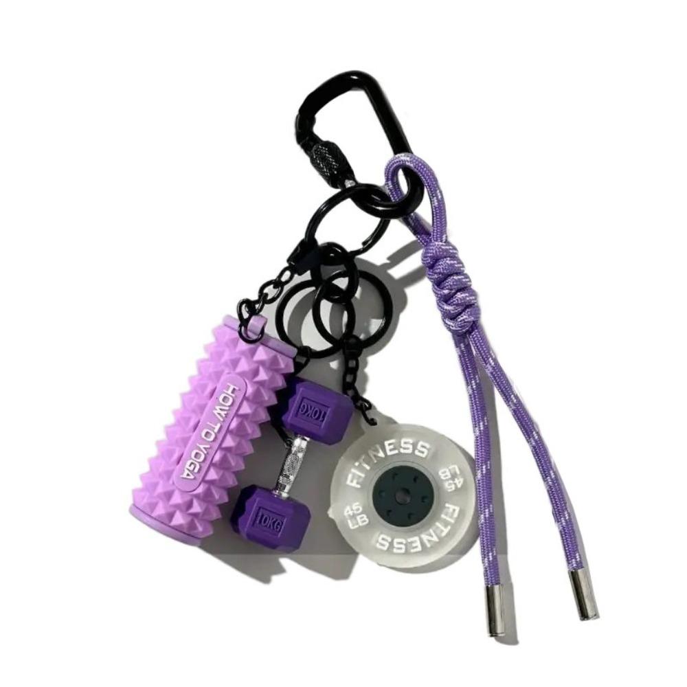 Water Cups Barbell Plates Keychain Detachable Fitness Series Pendant Gifts Style 1 Purple