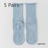 5 Pairs Combed Cotton Socks Boneless Non-slip Indoor Pilates Yoga Stockings Women's Wooden Ear Lace Fitness Sports Stockings