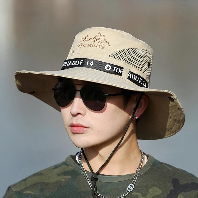 

New Sun Protection Fishing Hat Summer Breathable Mesh Camping Hiking Caps Anti-UV Sun Hat Mountaineering Caps Men s Panama Hat One Size