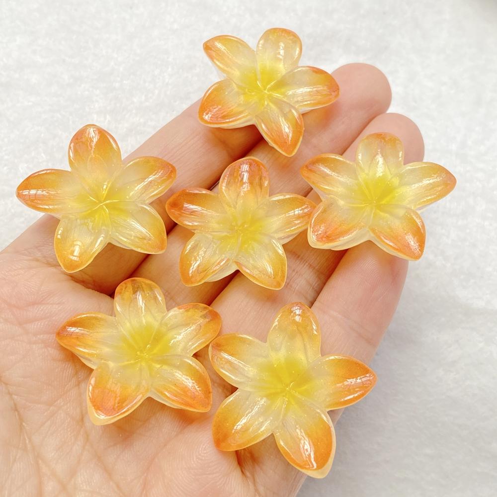 10Pcs New Cute Resin Shiny Colorful Flowers Flat Back Home Decor Parts Embellishments For Hair Bows Accessories