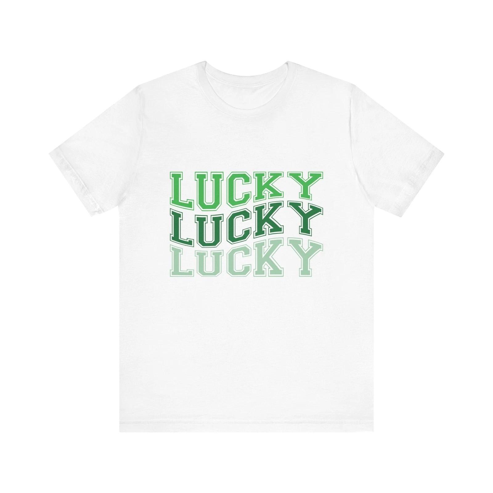 St Patrick s Day Lucky Messy Bun Tee, Unisex Shamrock Shirt, Irish Clover M