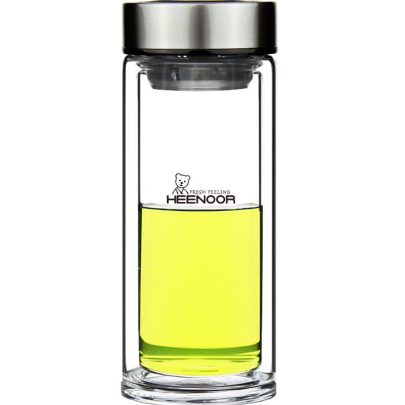 Xino Portable Double-Layer Glass Mug with Tea Infuser