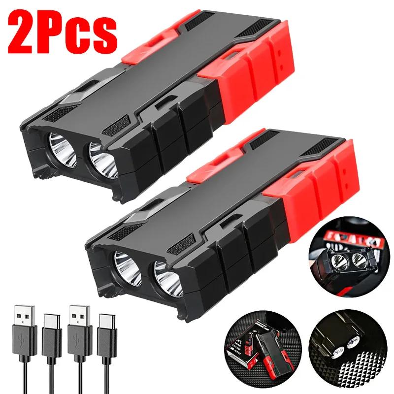 Portable LED Flashlights USB Rechargeable Torch with 3 Modes Flashlight Emergency Power Bank Outdoor Camping Fishing Searchlight