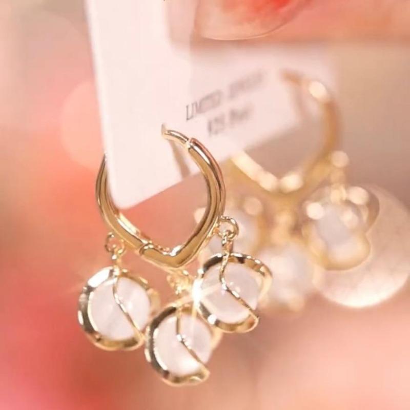 Utsökta Mode Dam Liljekonvalj Blomma och Hjärta Creolörhängen Bröllopsörhängen Alla Hjärtans Dag Present… Mer