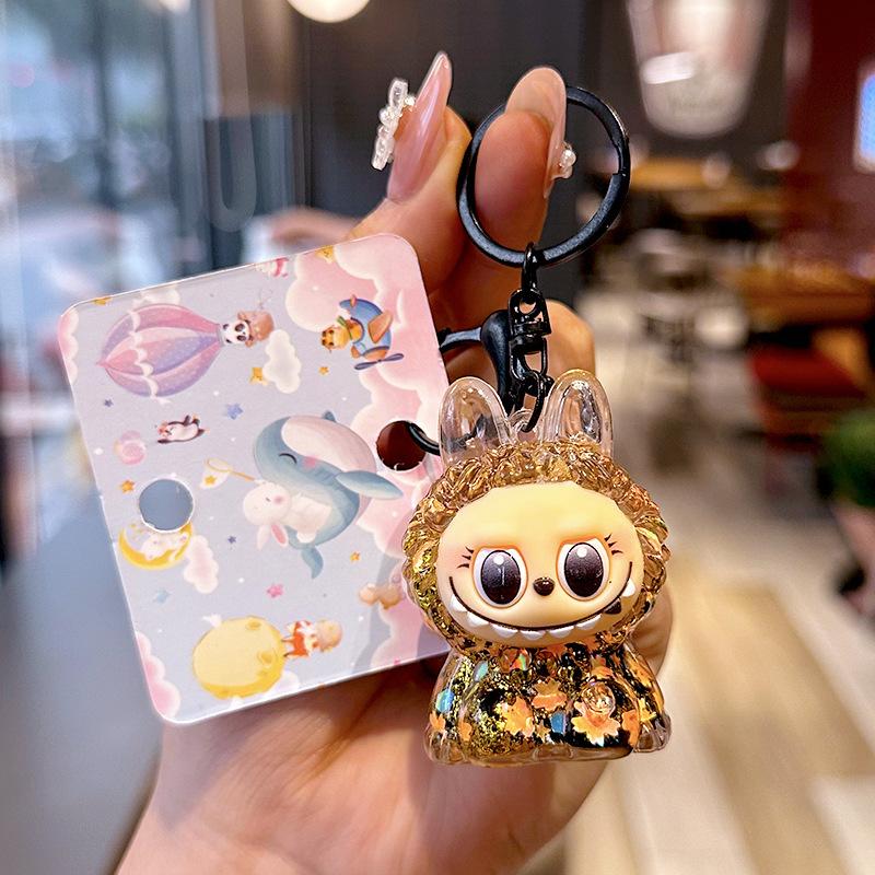 Oil Cartoon Labu Mobile Phone Case Bead Chain Beaded Keychain Doll Schoolbag Quicksand Bottle Small Pendant Gift Bubu
