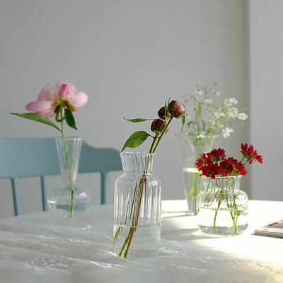 Nordic Glass Flower Vase Transparent Glass Bottle Flower Pot Hydroponic Vase Plants Container Desktop Ornaments Home Room Decor