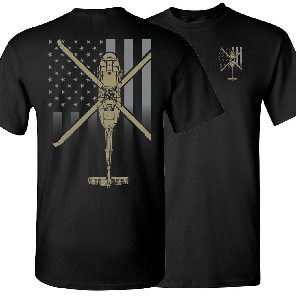 Creative Design American Flag UH60 Black Hawk Transport Helicopter TShirt Summer Cotton Short Sleeve ONeck Mens T Shirt New