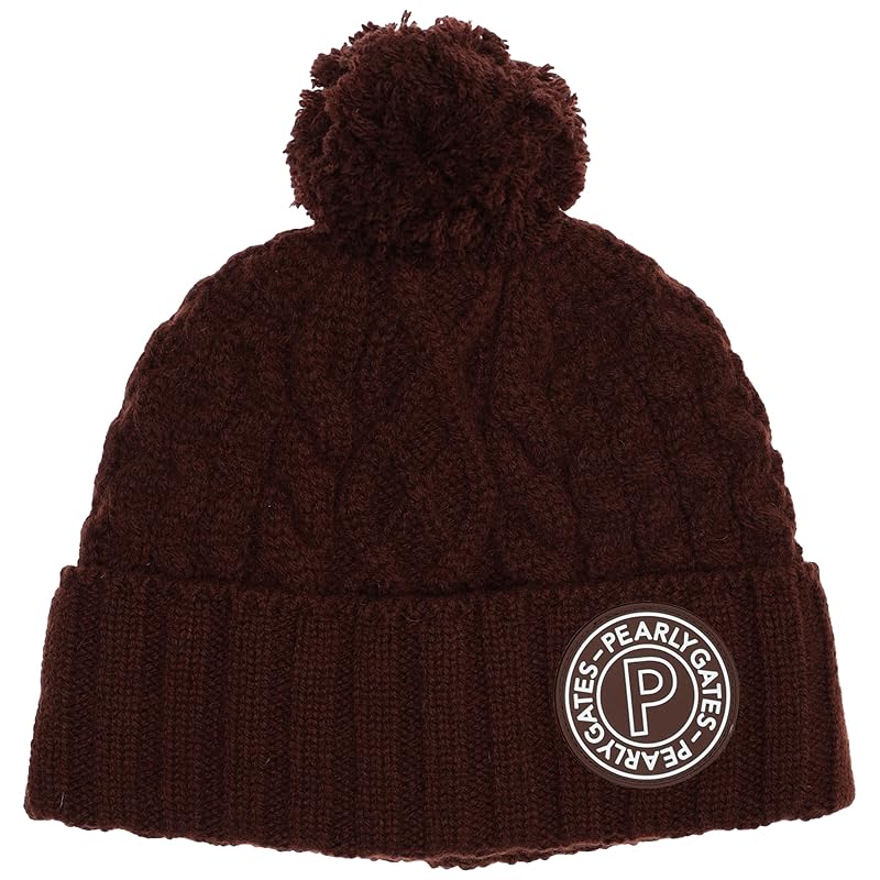 

[Pearly Gates] unisex knit cap (With circle logo and pompon) / golf hat 053-3287019 050_brown FR