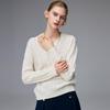 Palo Women's 100% Cashmere V-Neck Cable Knit Sweater