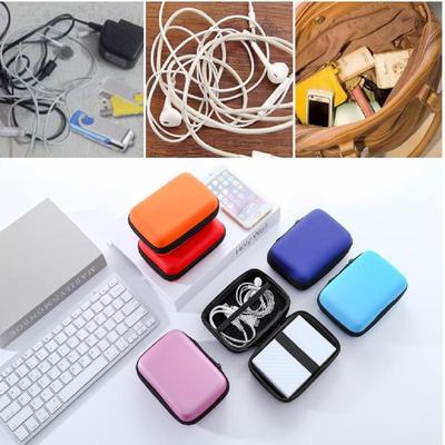 Electronic Storage Box Shockproof Suitcase, Zipper EVA with Accessory Pouch, Shock Resistant Travel Mobile Power Hard Drive Pouch, USB Cable Charger