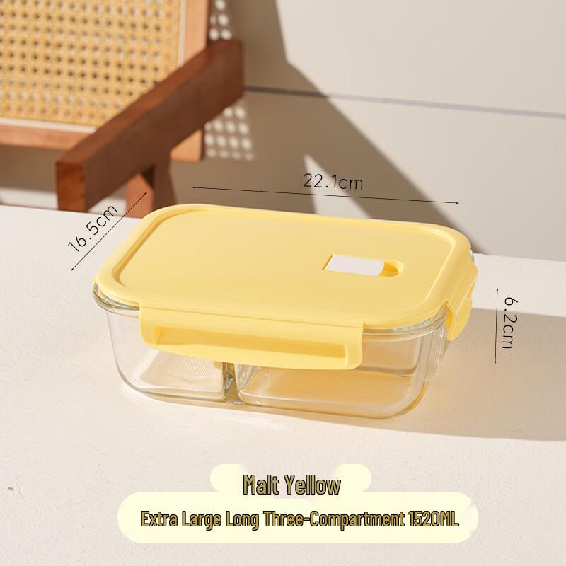 BOLIDOMI Glass Microwavable Rectangular Lunchbox