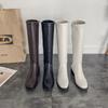Weißer Winter Damen Neu Botas Mujer Knielang Sexy Elastisch Kältebeständig und Warm Botines Chelsea Boots Stiefel Plus