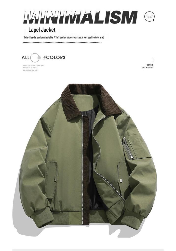 2026 Premium Corduroy Baseball Collar Bomber Jacket